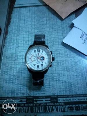 Black Strap Chronograph Watch