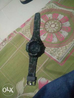 G shock digital watch military green color
