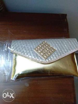 Gold And Silver Leather Bag