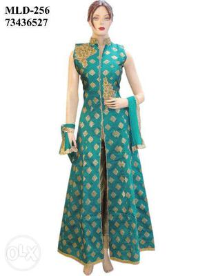 Indian Bollywood Designer Jacket Style Suit In Two Colors