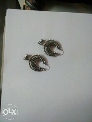 Oxidised beautiful silver earrings