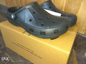 Pair Of Black Crocs Sandals With Box