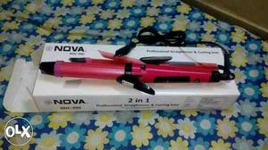 Pink Black Nova Hair Curling Iron With Box