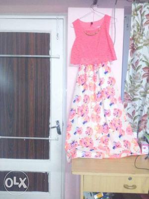 Pink party wear gown full lenght