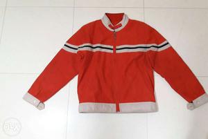 Red And White Full Zip Jacket