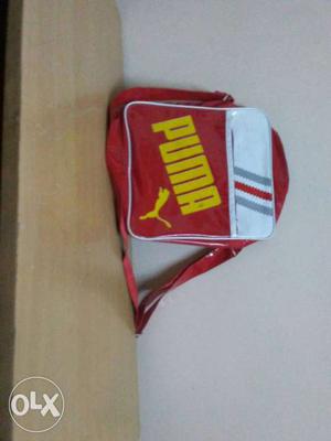 Red And White Puma Sling Bag