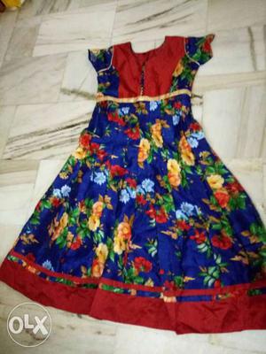 Red Green And Blue Floral Dress