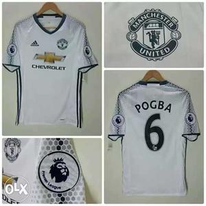 White And Black Manchester United Pogba #6 Jersey