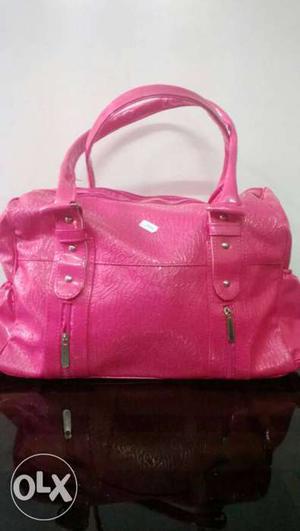 Women's Pink Leather Shoulder Bag