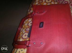 Women's Red Leather Tote Bag