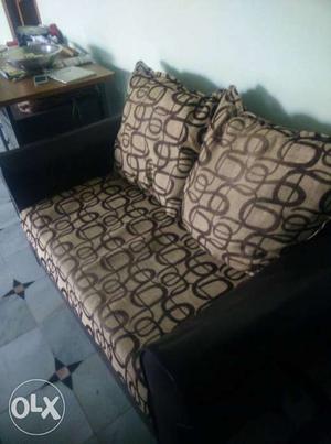 Black And Brown Suede Loveseat