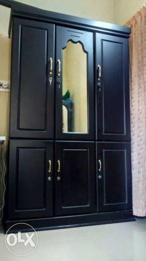 Black Wooden(MDF) wardrobe - Very good condition with