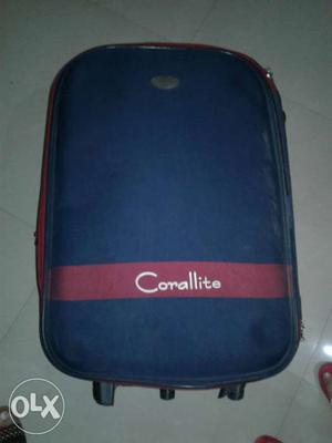 Blue And Red Corallite Luggage Bag