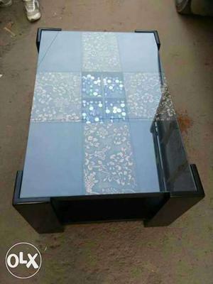 Blue Floral Rectangular Table