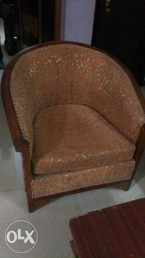 Brown Floral Sofa Chair