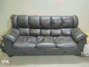 Brown Leather Sofa 3+1+1 full sofa set.