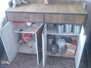 Brown Wooden Kitchen Cabinet
