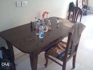 Dinning Table 64" x 36" with 4 chairs Teak wood