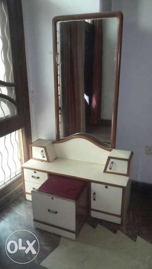Double bed box with dressing table.