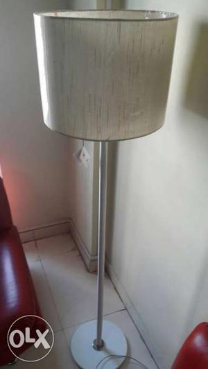 Gray And White Round Base Floor Lamp
