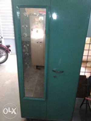 Green Metal Cabinet With Mirror