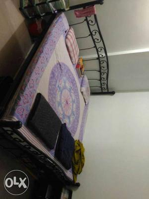 King Size Iron Bed with Mattress..