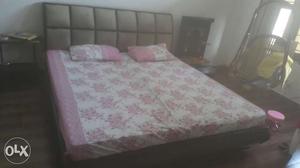 King Size double bed with box, side table and