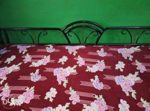 Maroon Blue And Green Floral Bed Sheet