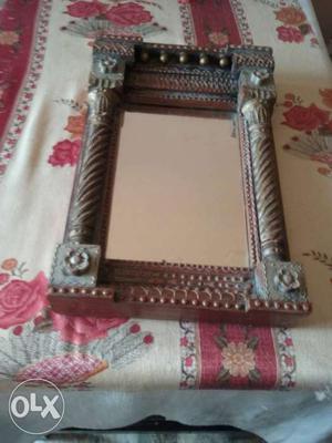 One teak wood framework mirror. mirror size 22