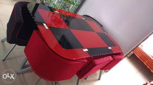 Red And Black Dining Set