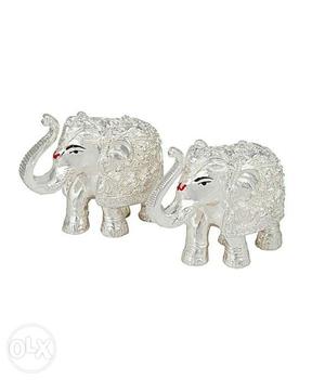 Silver plated elephant. size 2 inch meta resin