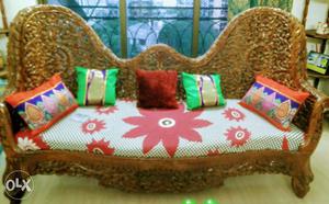 Three + two seater carving sofa+ table for sell