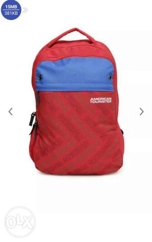 American tourister New Red Blue Backpack