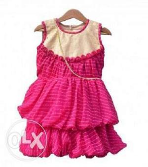 Baby Girl Pink Ethnic Dress for Festival Wear