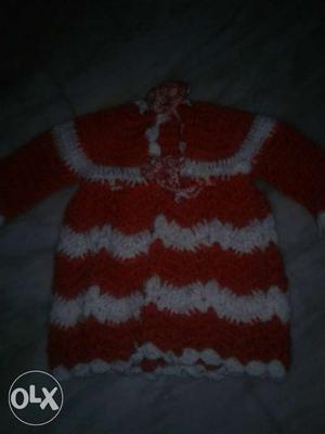 Baby woolen karoshiya frok nice color combination