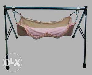 Baby's Black And Pink Portable Swing