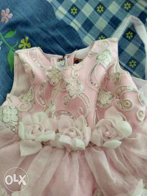 Beautiful pink frill frock for girl kid suits