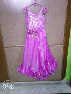 Beautiful pink sequin evening gown for girls