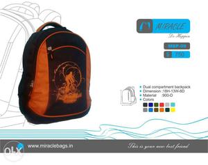 Black And Orange Miracle Backpack