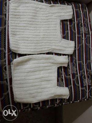 Brand new 2 White Knit Tank Tops for new born babies