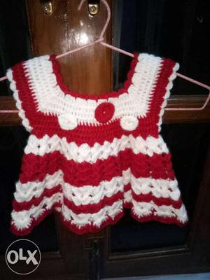 Handmade woolen baby frock