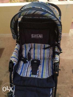 Hardly used LuvLap Baby Stroller Pram (Comfy Navy Blue) in