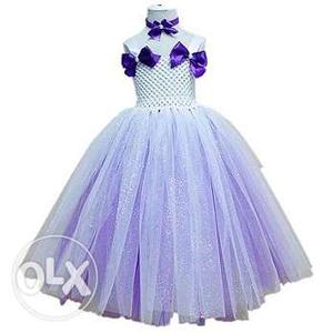 Princess Lavender Flower Tutu Party Dress for Weddings
