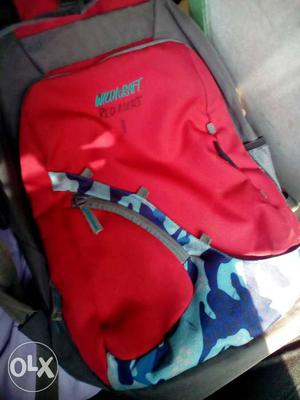Red And Blue Camo Zip Backpack