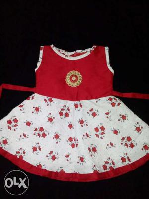 Red And White Floral Tank Dress