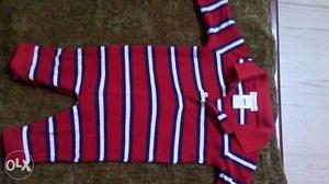 Red ralph lauren designer jumpsuit 0 to 3 mnths baby new