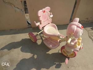 Toddler's Pink Plastic Tricycle