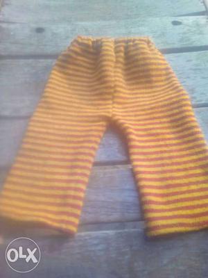 Toddler's Yellow And Red Stripes Pants