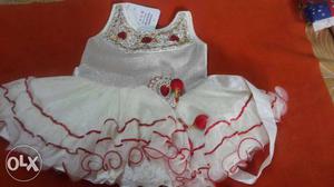 Unused party wear frock for 2 to 6 mnth baby