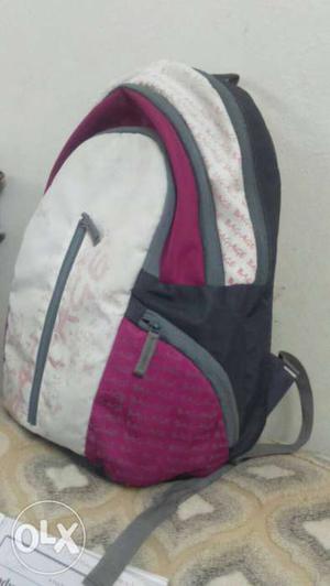 White Black And Red Backpack